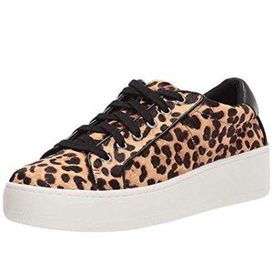 Steve Madden Bertie Cow Hair Leopard Print Platform Sneakers - 7.5